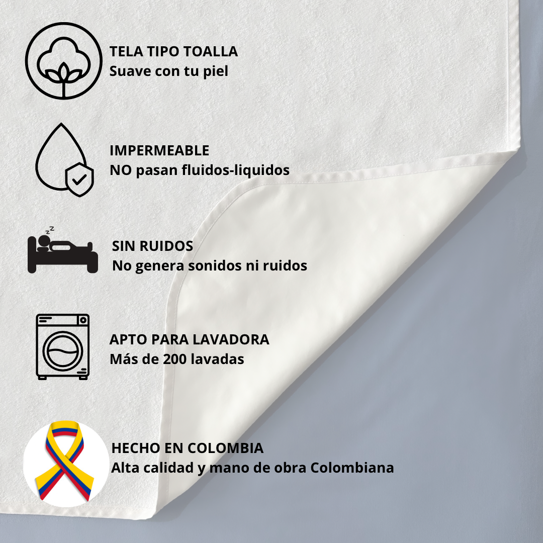 Caucho Protector Colchon Incontinencia Impermeable Lavable