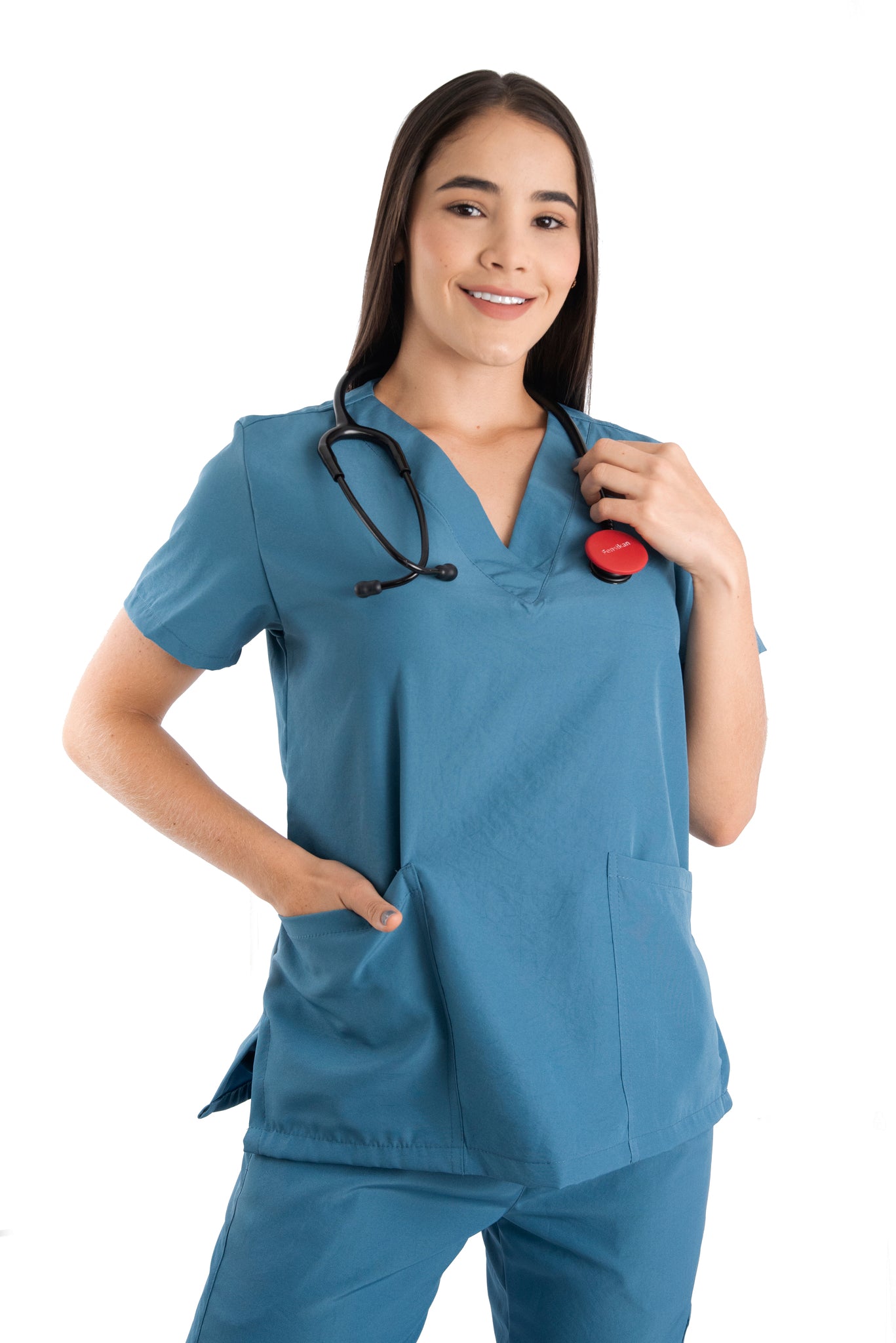 Uniforme Mujer Antifluido Azul Petroleo