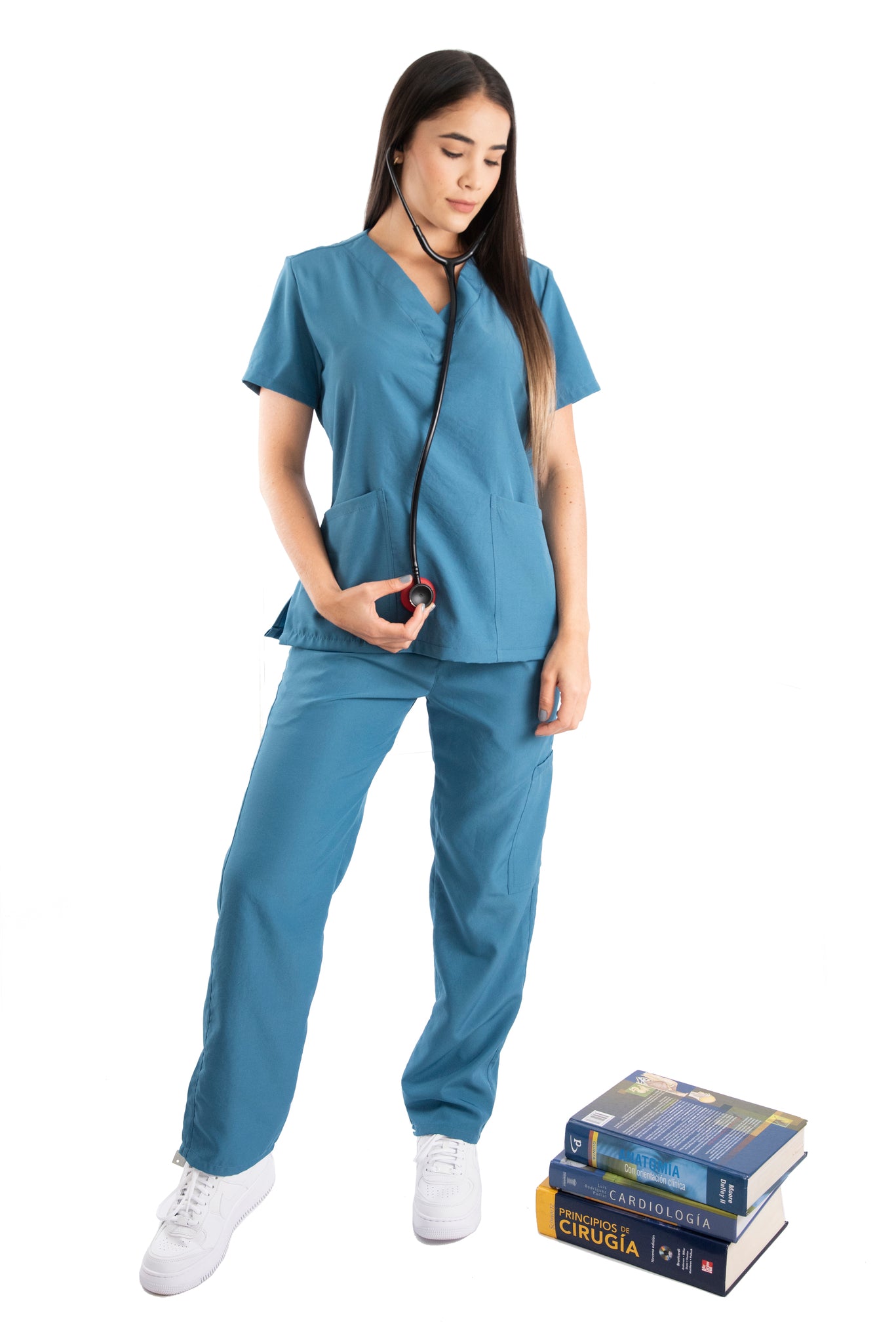 Uniforme Mujer Antifluido Azul Petroleo