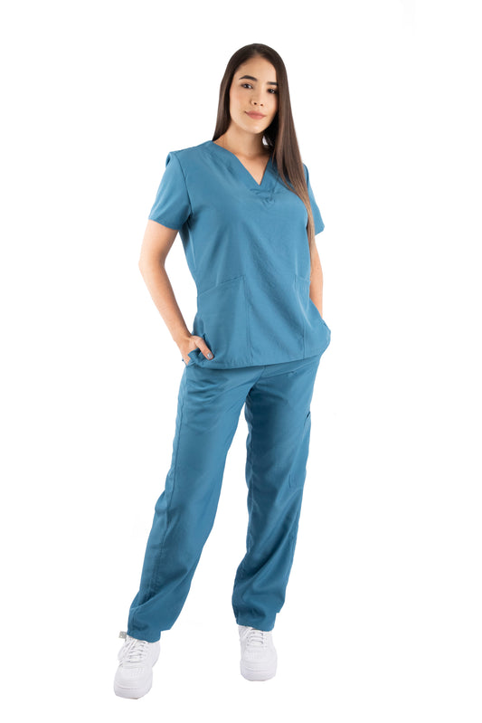 Uniforme Mujer Antifluido Azul Petroleo